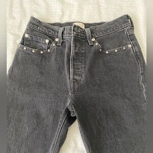 Black High-Waisted Jeans with Stud Details